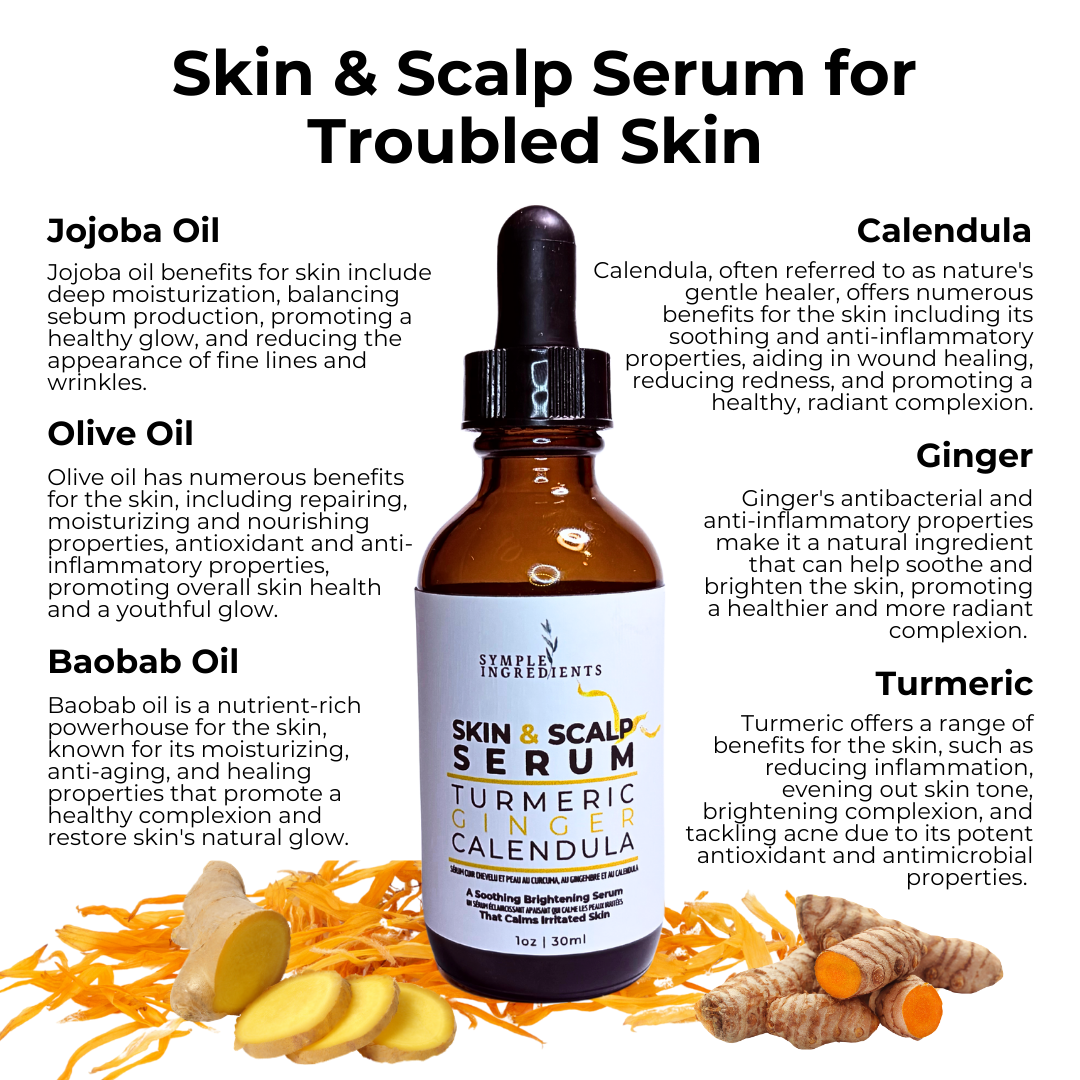 TURMERIC GINGER CALENDULA SKIN & SCALP SERUM