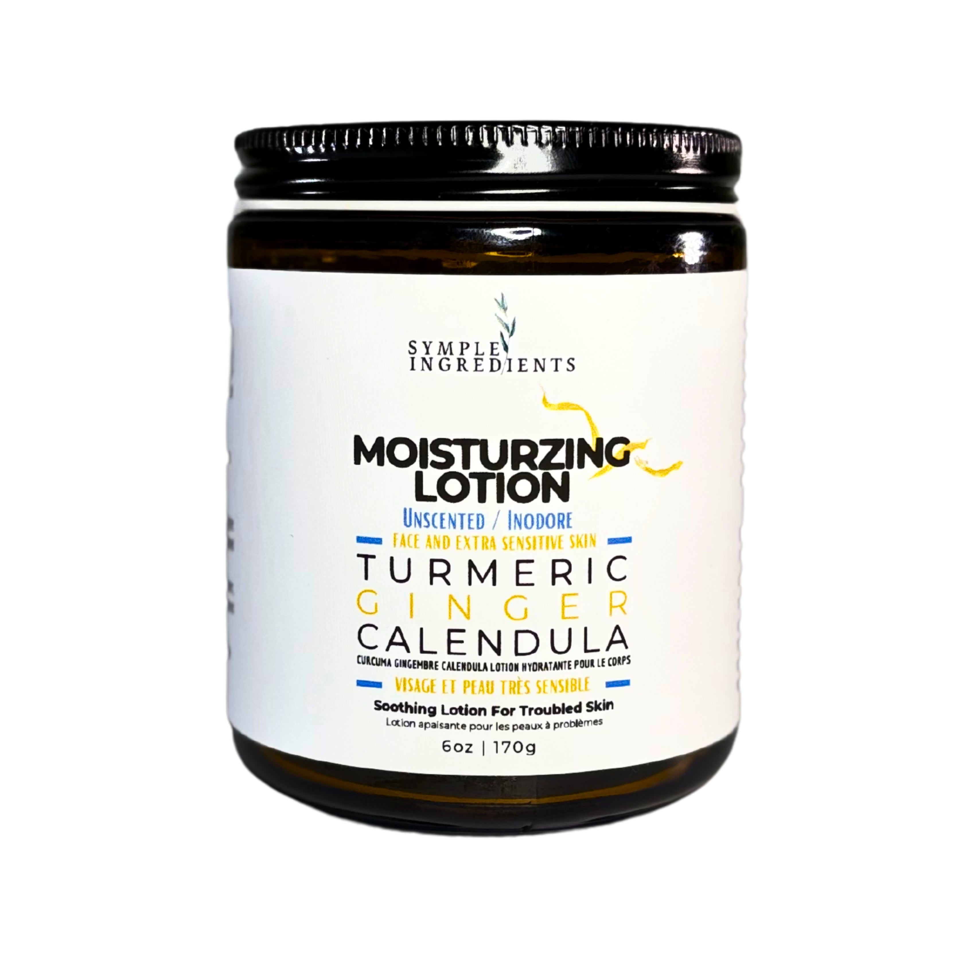 TURMERIC GINGER CALENDULA MOISTURIZING LOTION - Unscented for Face