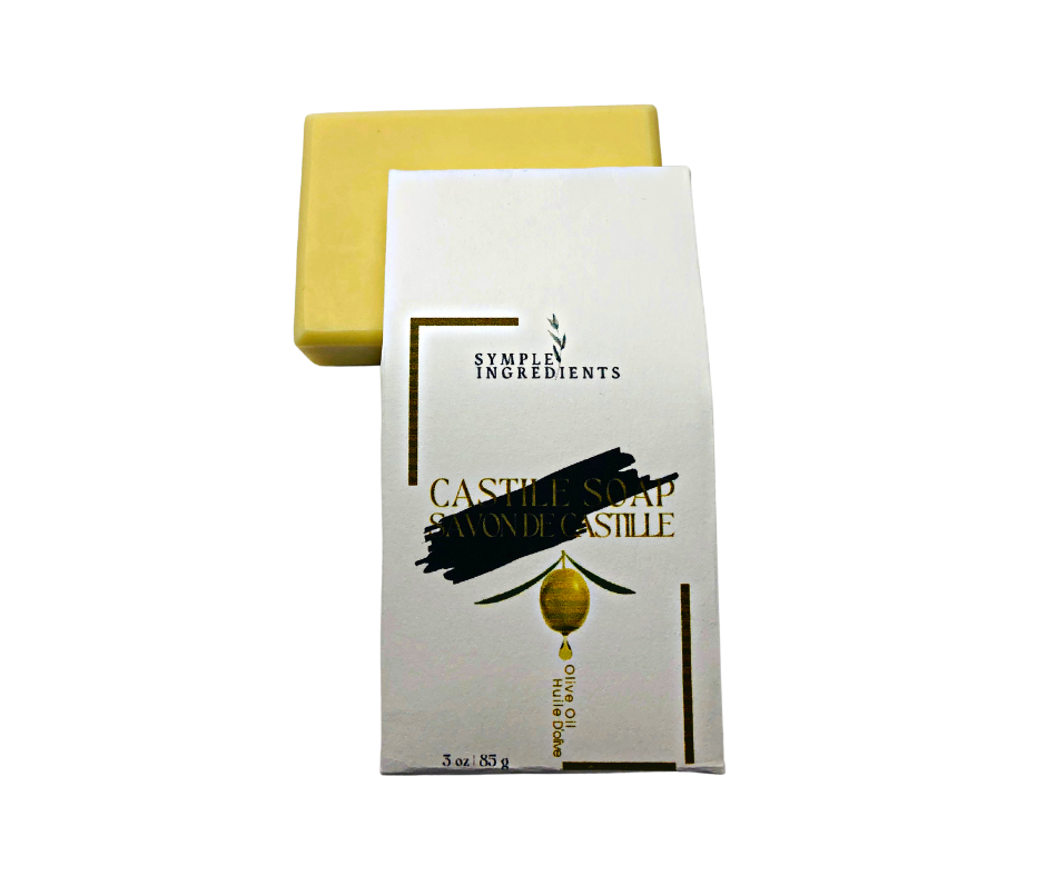 Organic castile soap by Symple Ingredients. Unscented soap bar for those with sensitivities.