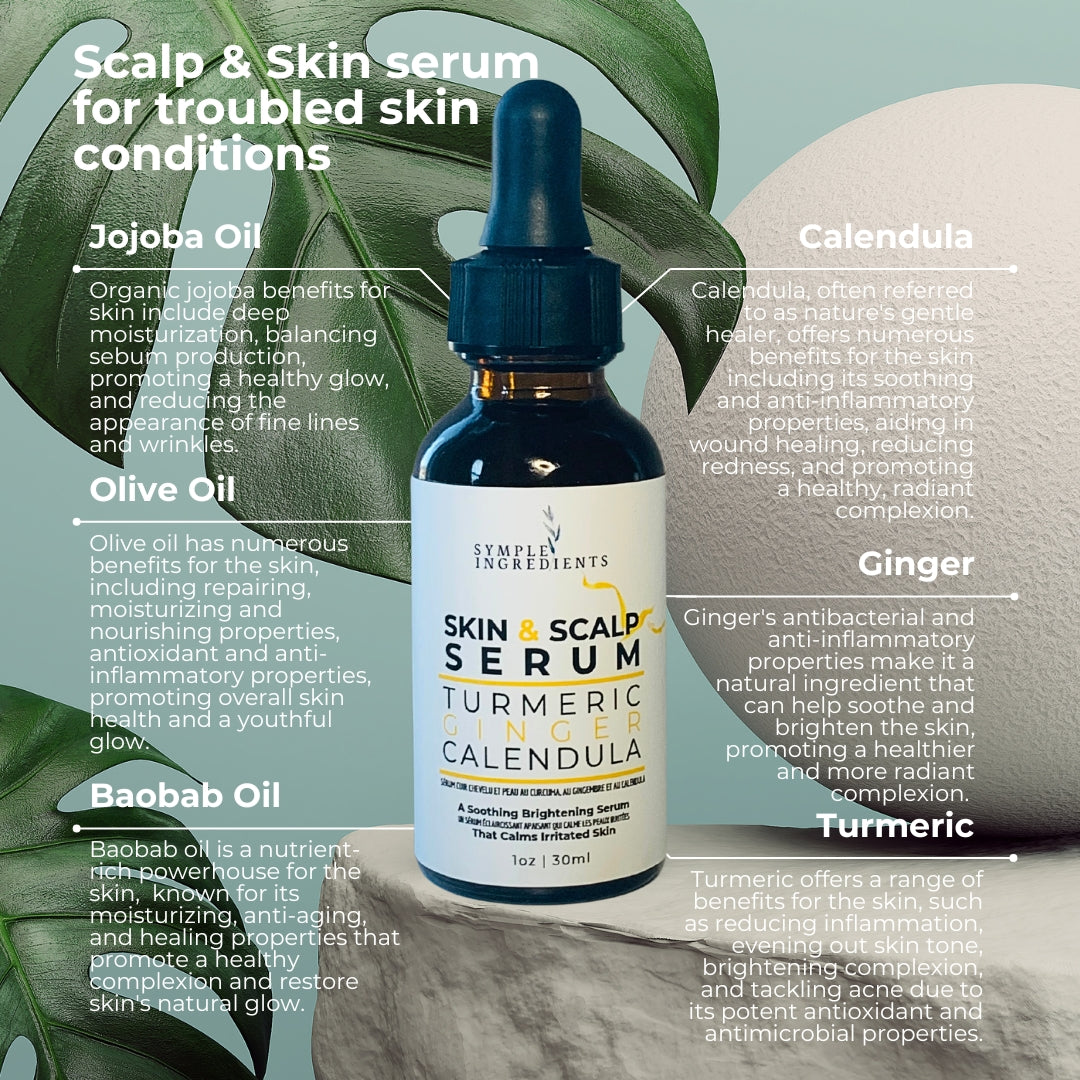 TURMERIC GINGER CALENDULA SKIN & SCALP SERUM